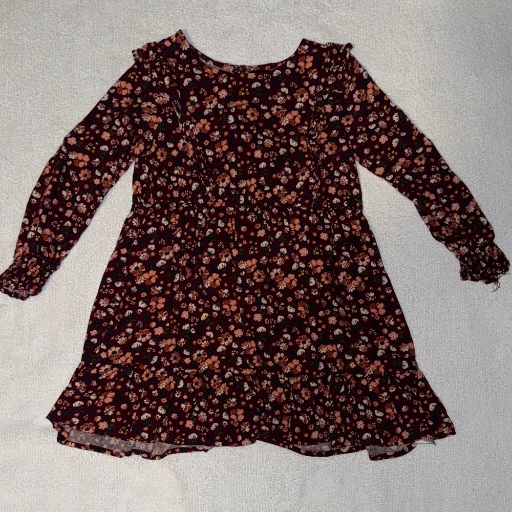 Art Class Floral Long Sleeve Dress - Black and Pink